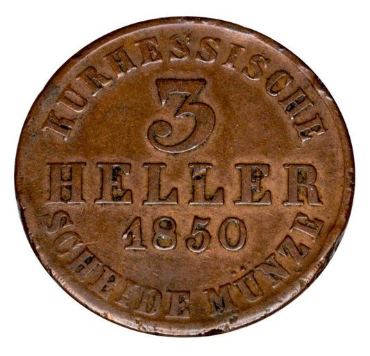 3 halerze 1850 Fryderyk Wilhelm I Niemcy Hesja Kassel