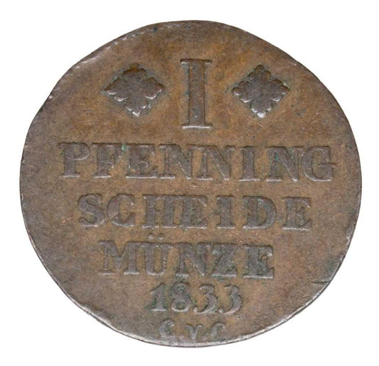 1 fenig 1833 Wilhelm Niemcy Brunszwik