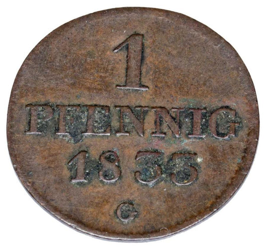1 fenig 1833 Antoni Dobry Niemcy Saksonia Drezno G