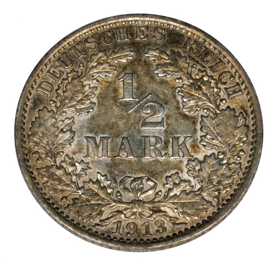 1/2 marki 1913 A Wilhelm II Hohenzollern Niemcy Berlin