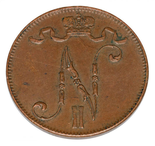 5 pennia 1915 Mikołaj II Finlandia okupacja Helsinki