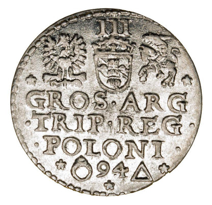 Trojak 1594 Zygmunt III Waza Polska Malbork
