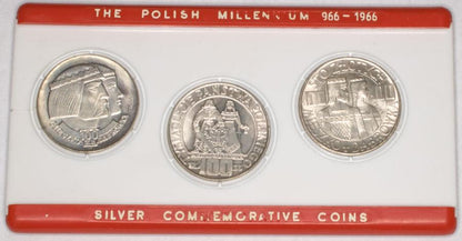 Zestaw 3 monet milenijnych 1966 Mieszko i Dąbrówka
