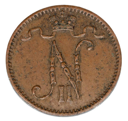 1 penni 1912 Mikołaj II Finlandia okupacja rosyjska Helsinki