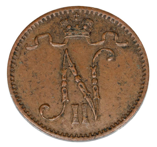 1 penni 1912 Mikołaj II Finlandia okupacja rosyjska Helsinki