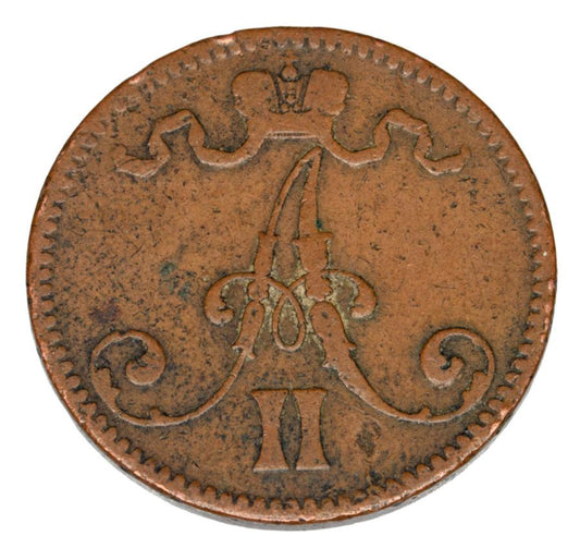 5 pennia 1865 Aleksander II Finlandia rosyjska Helsinki