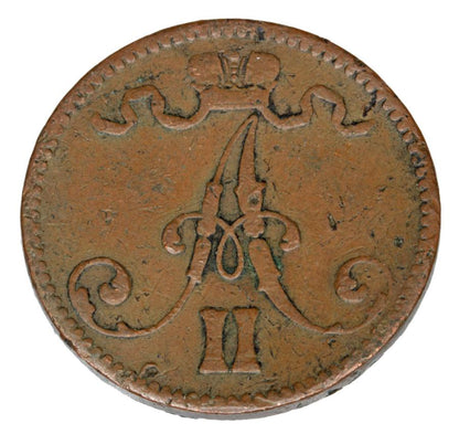 5 pennia 1870 Aleksander II Finlandia rosyjska Helsinki