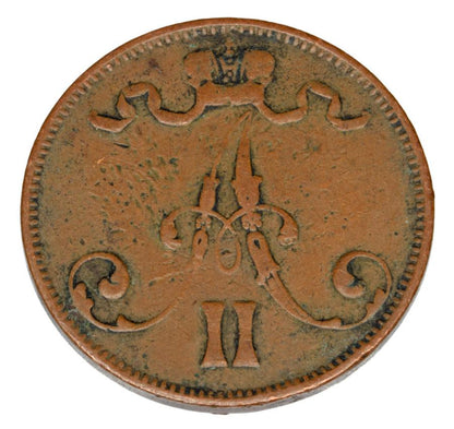 5 pennia 1875 Aleksander II Finlandia rosyjska Helsinki