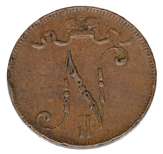 5 pennia 1901 Mikołaj II Finlandia rosyjska Helsinki