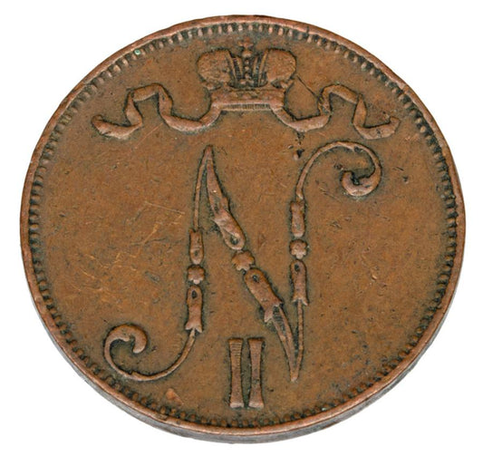 5 pennia 1905 Mikołaj II Finlandia rosyjska Helsinki