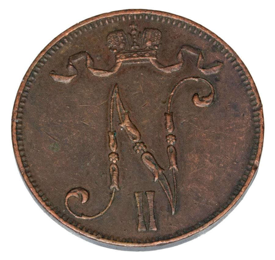 5 pennia 1911 Mikołaj II Finlandia rosyjska Helsinki