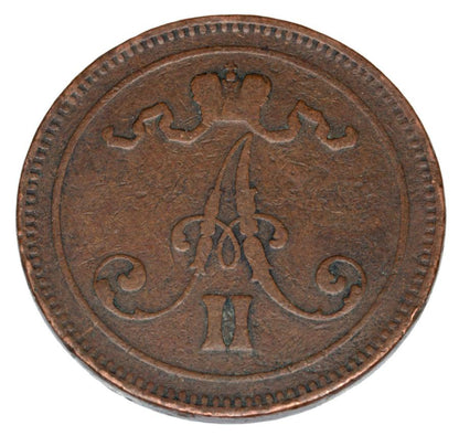 10 pennia 1866 Aleksander II Finlandia rosyjska Helsinki