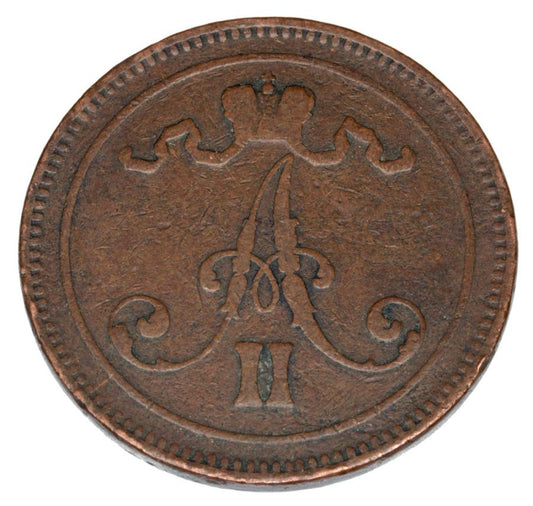 10 pennia 1866 Aleksander II Finlandia rosyjska Helsinki