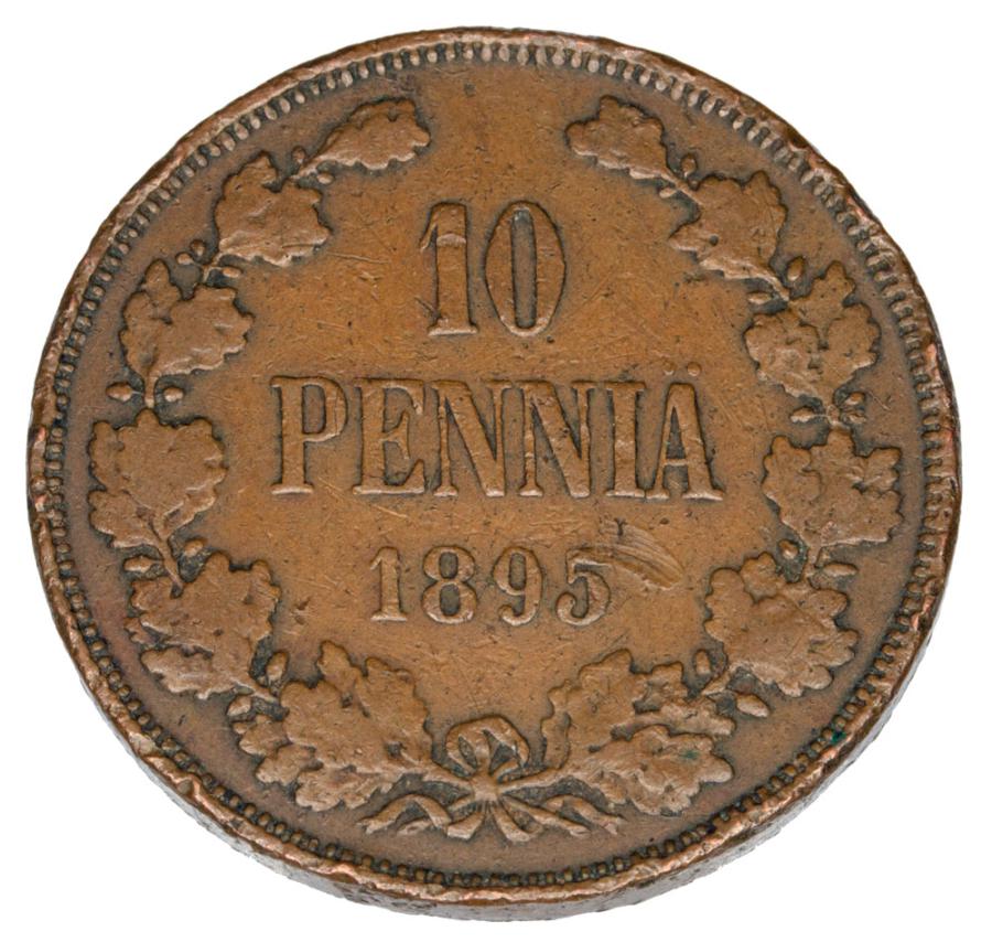10 pennia 1895 Mikołaj II Finlandia rosyjska Helsinki