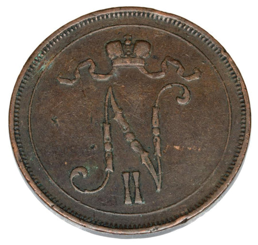 10 pennia 1900 Mikołaj II Finlandia rosyjska Helsinki