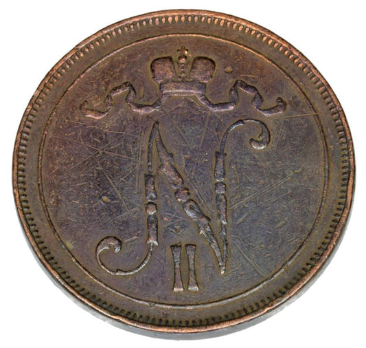 10 pennia 1905 Mikołaj II Finlandia rosyjska Helsinki