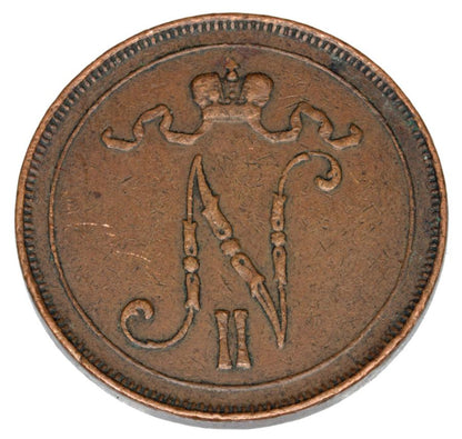 10 pennia 1912 Mikołaj II Finlandia rosyjska Helsinki