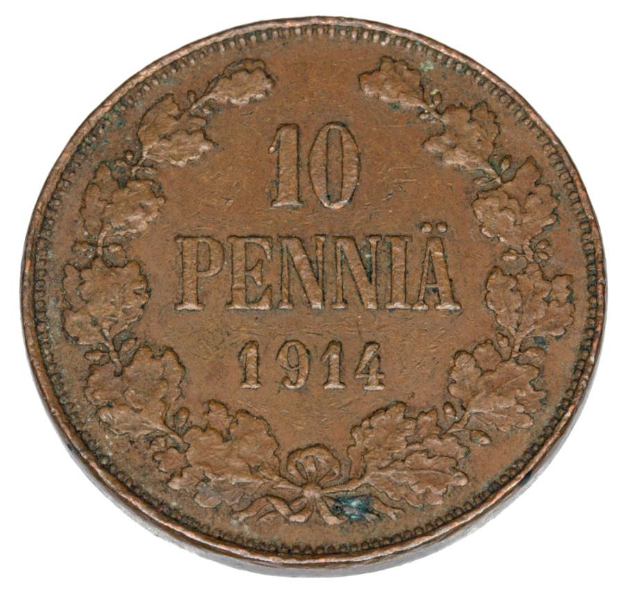 10 pennia 1914 Mikołaj II Finlandia rosyjska Helsinki
