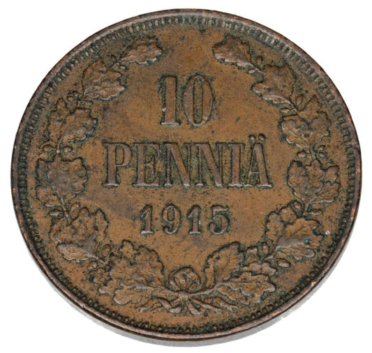 10 pennia 1915 Mikołaj II Finlandia rosyjska Helsinki