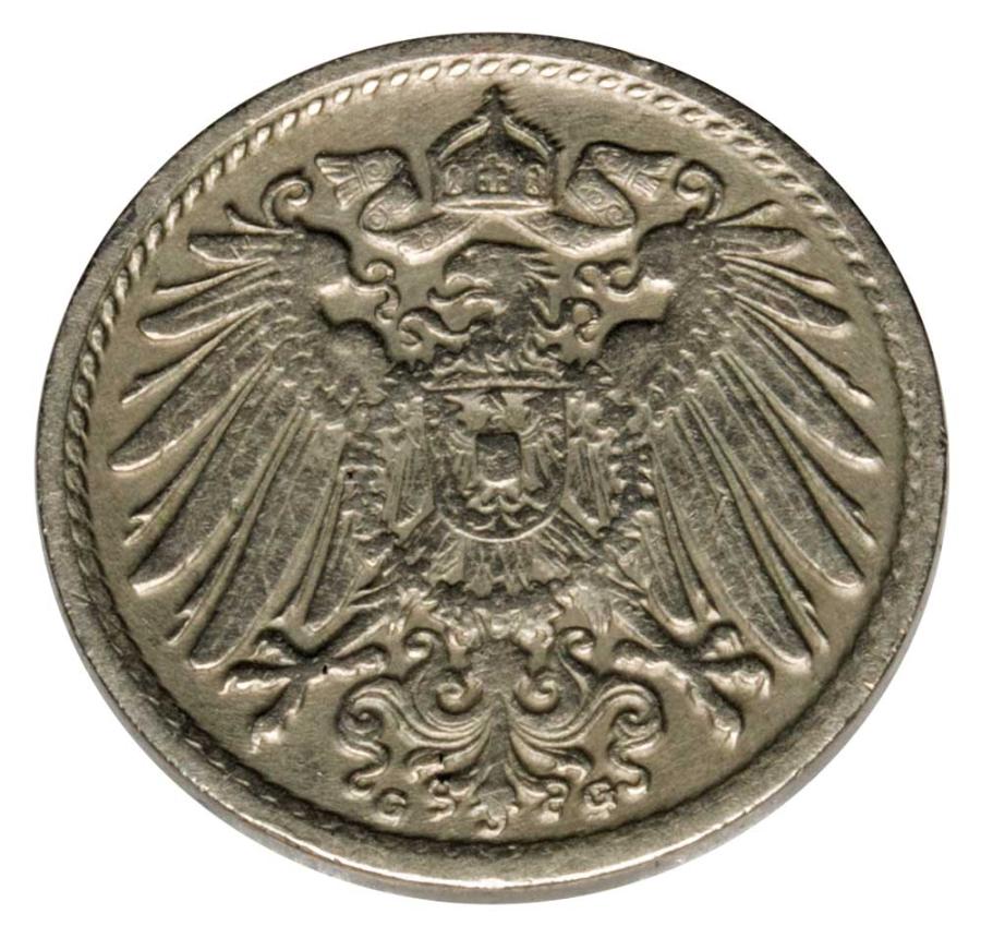 5 fenigów 1906 Wilhelm II Hohenzollern Niemcy Karlsruhe G