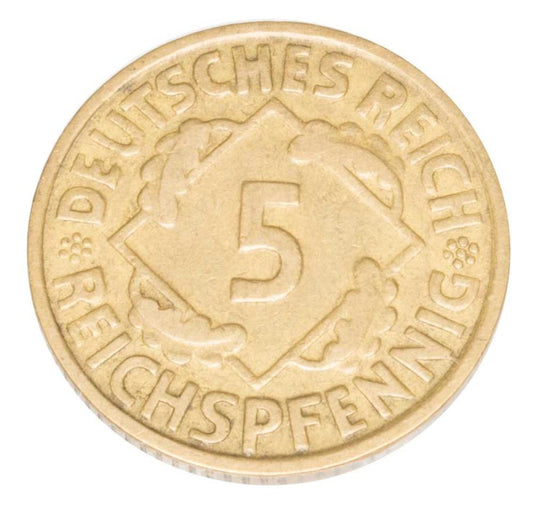 5 reichspfennig 1925 Niemcy Karlsruhe G