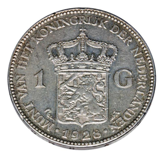 1 gulden 1928 Wilhelmina Orańska-Nassau Holandia Utrecht