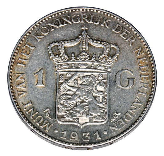 1 gulden 1931 Wilhelmina Orańska-Nassau Holandia Utrecht