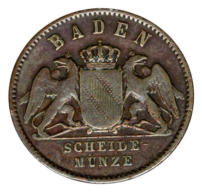 1 krajcar 1863 Fryderyk I Badeński Niemcy Badenia