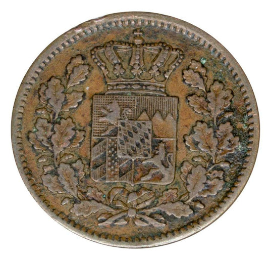 2 fenigi 1869 Ludwik II Wittelsbach Niemcy Bawaria