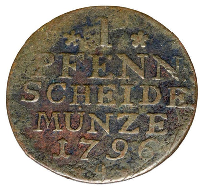 1 fenig 1796 Fryderyk Wilhelm II Brandenburgia Berlin A